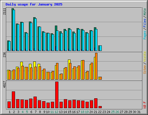 Daily usage for January 2025