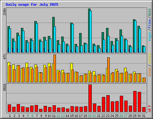Daily usage for July 2025