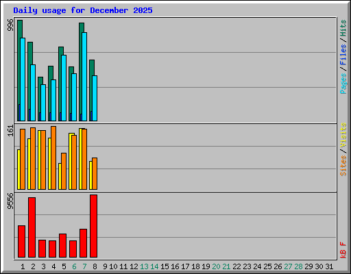 Daily usage for December 2025