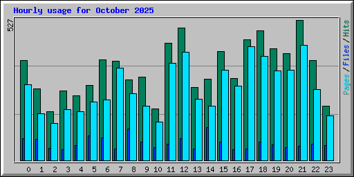Hourly usage for October 2025