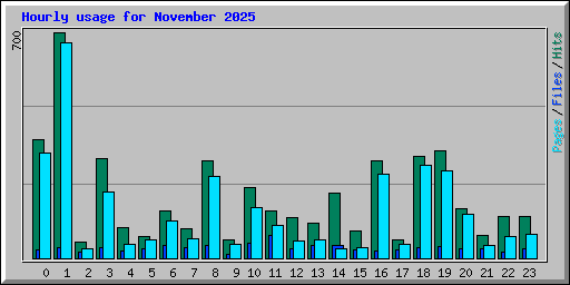 Hourly usage for November 2025