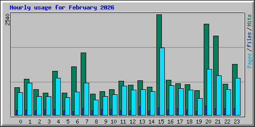 Hourly usage for February 2026