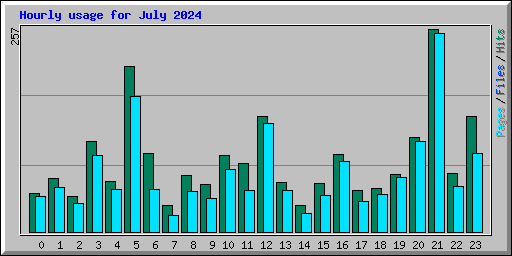 Hourly usage for July 2024