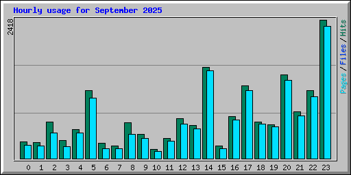 Hourly usage for September 2025