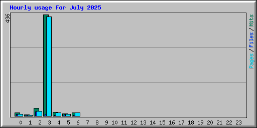 Hourly usage for July 2025