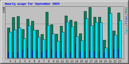 Hourly usage for September 2025