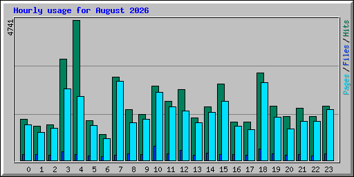 Hourly usage for August 2026